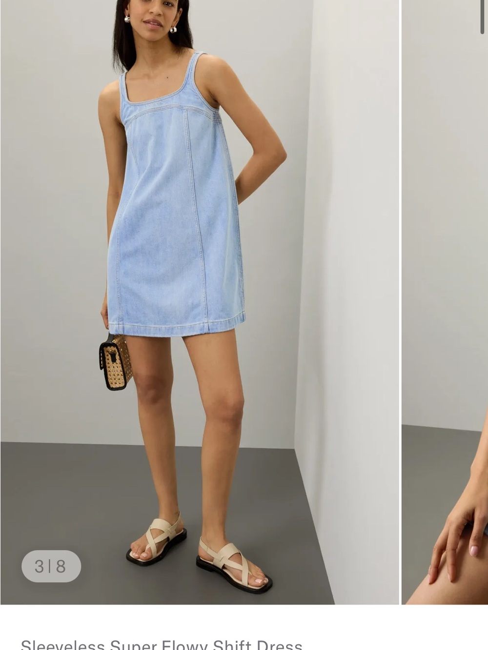 Madewell Light Blue Denim Sleeveless Shift Dress
